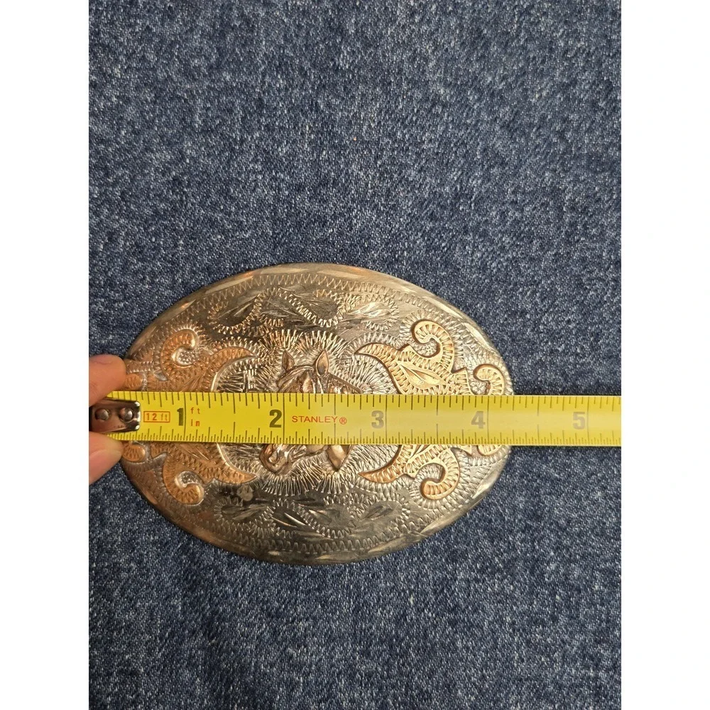 Vintage Nickel Silver Stallion Belt Buckle by Western Flair Co.